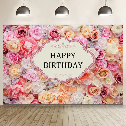 Happy Birthday Banner Backdrop Shiny Diamonds 18th Birthday Decoration Canvas 30th Party Photography Background