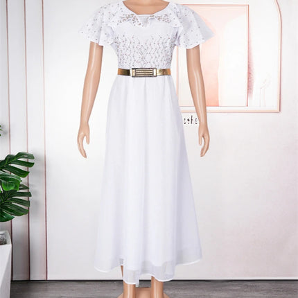 2026 Summer Short Sleeve Party Evening Dresses For Women Dress Luxury Diamond Robe Wedding Prom Gowns African Dashiki Outfits