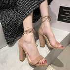 pink lace up / 35
