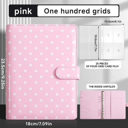 A5 6-Hole Loose Leaf Polka Dots Binder Photocards Collect Book Kpop Photo Albums Diary Agenda Planner Cover Cash Budget Storage
