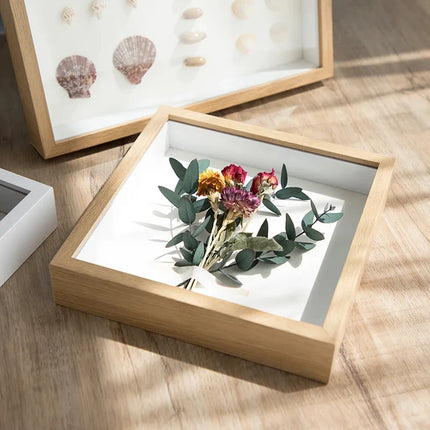 9-inch Shadow Box with a depth of 3cm wooden frame, used for displaying 3D works, Nordic DIY wooden frame photo decoration