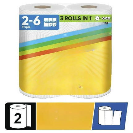 Paper Towels Select-A-Size, 2 Triple Rolls, White, 162 Sheets Per Roll