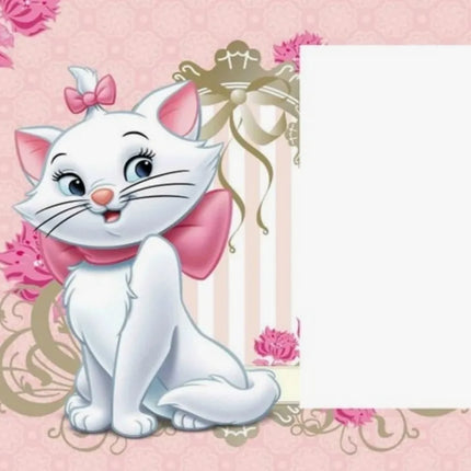 The Aristocats Photography Backdrop For Birthday Party Supplies Marie Photo Backgrounds Pink Marie Cat Theme Baby Shower Banner
