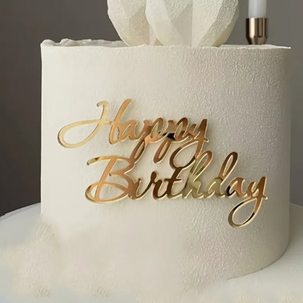 1Pcs Acrylic Happy Birthday Dessert Decoration Cake Toppers Gold for Children Party Birthday Gift Cake Toppers Baking Supplies