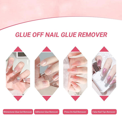 10ml Nail Glue Remover for Press on Nails Professional Glue off Acrylic Nail Rhinestone Decoration Nail Polish Remover Nail Glue