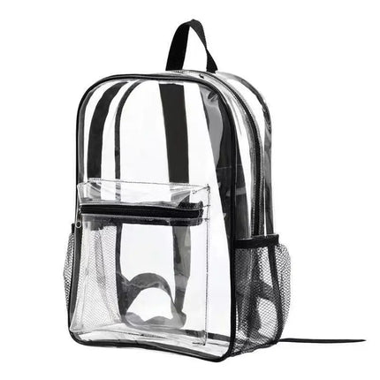 Clear Backpack Heavy Duty Transparent PVC Bookbag Stadium Approved Security Fast Checks For School College Work Music Festival
