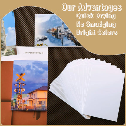 A5 Double Sided Glossy Photo Paper  5.83 x 8.27 Inch Photo Paper Art Paper 200gsm Printer Paper Office Supplies for Inkjet Print