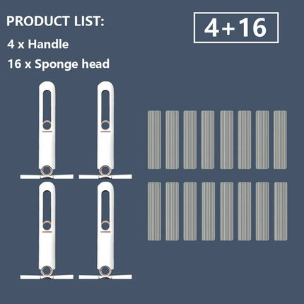 4/24Pcs Mini Squeeze Mop Mini Mop Desk Kitchen Car Clean Tools Mops with Self-squeezing Folding Home Cleaning Floor Washing Mops