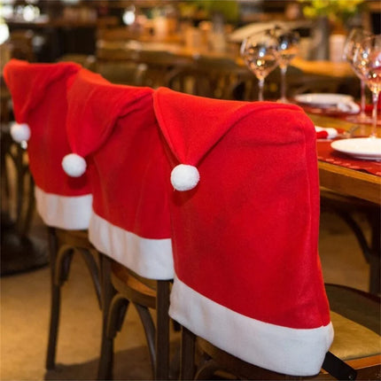 4pcs Christmas Chair Covers 25x20in, Festive Holiday Decorations for Home & Party, Durable Fabric Seat Protectors
