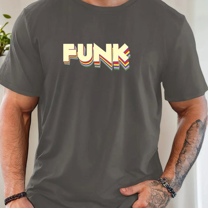 Men's T-Shirt 2025 New Arrival Retro Funk Graphic Vibrant 3D Typography Colorful Print Stylish Top Daily Casual