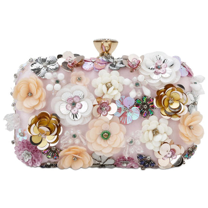Fashion Women Bags Flower Diamonds Embroidery Small Clutch Luxury Lady Handbags Evening Bags New Arrival Chain Shoulder Purse