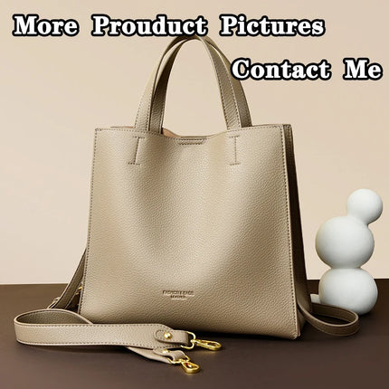 Premium Quality Luxury Brand Designer Leather Women Classic Handbag Solid Shoulder Bag For All Occasions