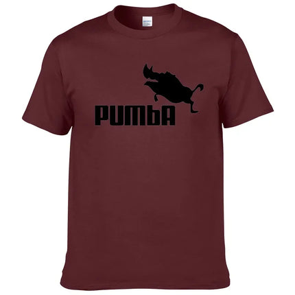 PUMBA printed T-shirt summer hip-hop sports bottom short-sleeved flying boar wild boar spoof creativity oversized five-quarter s