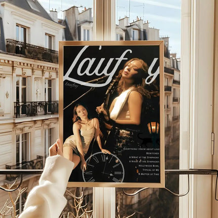 Singer Cute L-LaufeyS Modern Wall Art Poster Sticker For Living Room Bedroom Bar Home Decor Mural Painting Decoration