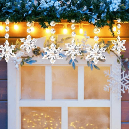 5PCS Snowflake Crystal Christmas Ornaments for Tree Decorations, Hanging Crystals for Centerpieces Acrylic Chandelier Garland Beads Strands Prism Decorations Clear Teardrop Chandelier Crystals Pendant Wedding Home Garden Outd