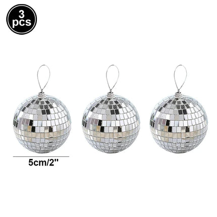 2-10cm Mirror Disco Ball 70s Party Decorations Reflective Hanging Ornaments for Birthday Party Cake Decoration Wedding Supplies
