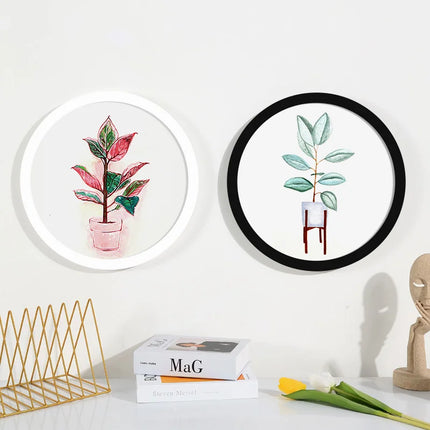 1pcs 6-14inch Simple Circular Photo Frame Creative Gift DIY Wood Picture Holder Wall Mounted Home Decoration