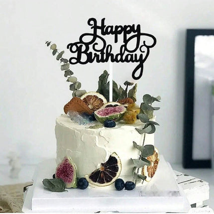 10pcs Glitter Frosted Reflective Pattern Happy Birthday One-Piece Letter Cake Flag Birthday Party Cake Decoration