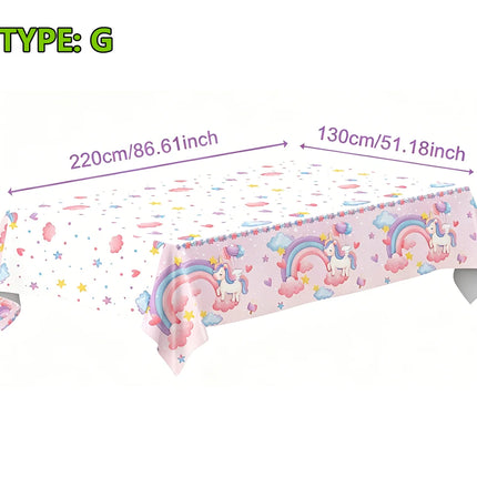 Disposable Waterproof Unicorn Party PE Tablecloth Perfect for Children's Birthday Bash Family Aatherings  Holiday Celebration