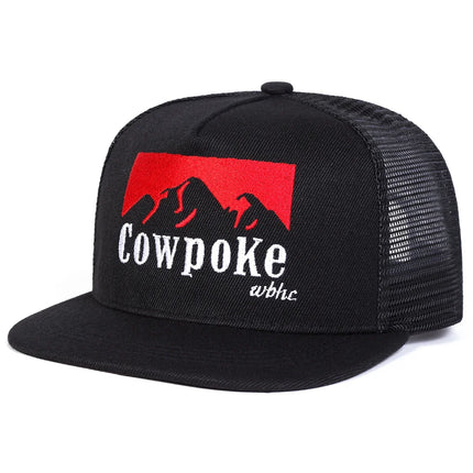 Unisex COWPOKE Letter Embroidery Hip-hop Net Hats Spring And Summer Outdoor Adjustable Sports Casual Baseball Caps Sunscreen Hat