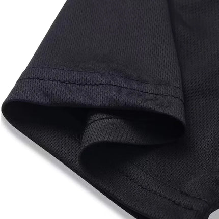 Men's letter-print T-shirt - Casual round-neck short-sleeved shirt - Striped sleeve sport shirt - Fashion T-shirt