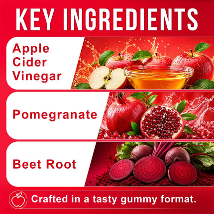 Apple Cider Vinegar Gummies ACV Gummies Detox For Bloating and Constipation Slimming Fat Burning Digestive System Health