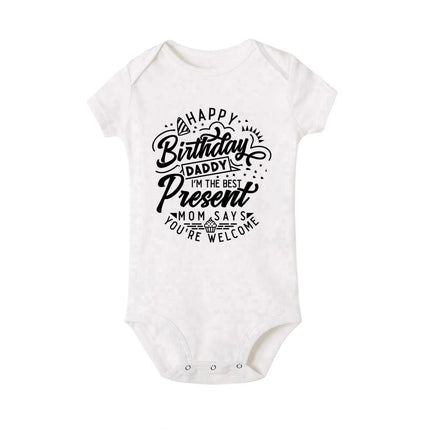 Happy Birthday Daddy I Love You Toddler Boys Girls Infant Clothes Newborn Baby Bodysuit Short Sleeve Summer Romper Birthday Gift
