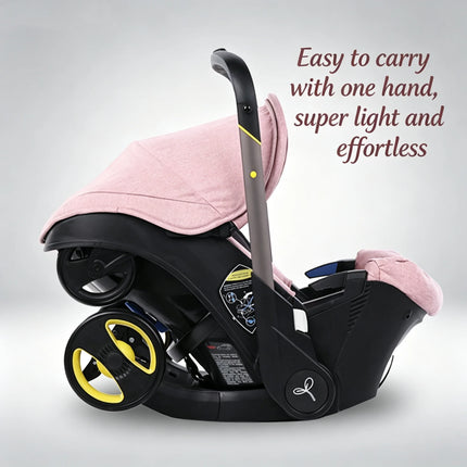 3‑in‑1 Lightweight Foldable Baby Stroller Travel System, Reversible Push Seat Convertible to Bassinet & Carrycot Pram, Portable Newborn Pushchair with Sun Canopy Multi‑Function Baby Carriage