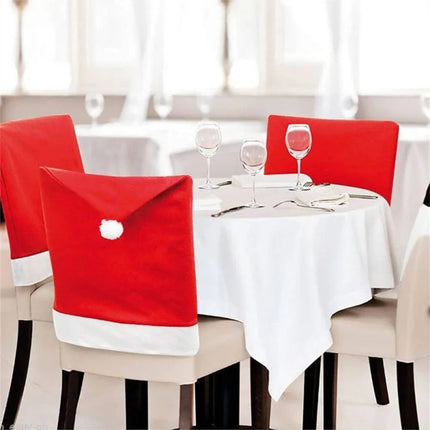 4pcs Christmas Chair Covers 25x20in, Festive Holiday Decorations for Home & Party, Durable Fabric Seat Protectors