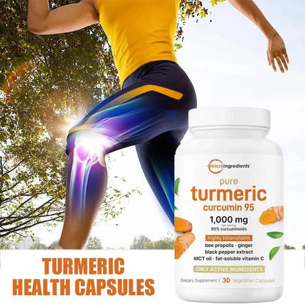 30pcs Turmeric Health Capsules With Black Pepper Supports Joint Health And Flexibility Dietary Supplement Vegetarian Antioxidant
