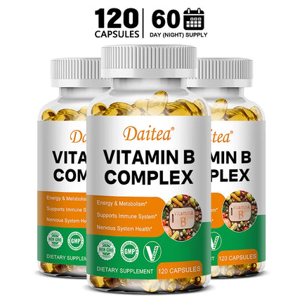 Vitamin B Complex (Folic Acid Biotin B1 B2 B3 B6 B12) - Support Cellular Energy & Mental Clarity