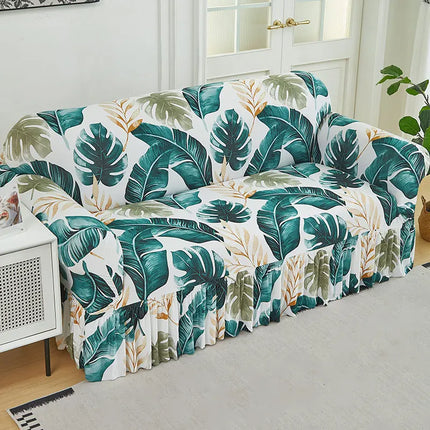 XM-Luvetoria 1pc Printed Sofa Slipcover Non-slip Elastic Sofa Cover With Skirt Furniture Protector for Bedroom Office Living Room Home Decor
