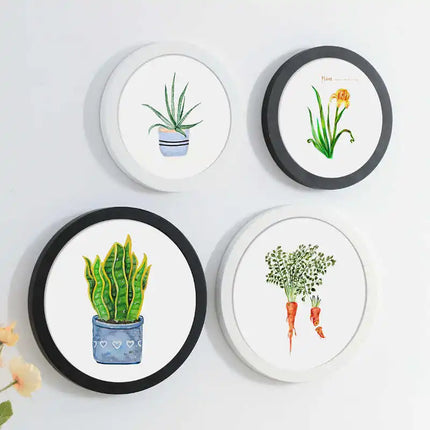 1pcs 6-14inch Simple Circular Photo Frame Creative Gift DIY Wood Picture Holder Wall Mounted Home Decoration