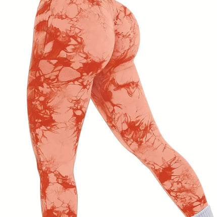 Women's Tie-Dye Seamless Peach Butt High Waist Butt Pants Stretch Fitness Yoga Pants