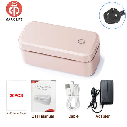 Marklife X4 Thermal Label Printer Bluetooth Small Shipping Label Printer 4X6 inch Compatible with iPhone Android Mac Window
