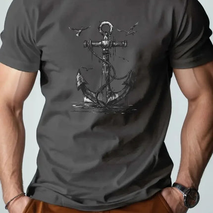 Men's Simple Letter Printed T-shirt Summer Daily Casual Round Neck Short Sleeve Loose Comfortable Fashion Simple Short Sleeve