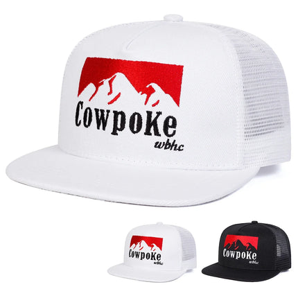 Unisex COWPOKE Letter Embroidery Hip-hop Net Hats Spring And Summer Outdoor Adjustable Sports Casual Baseball Caps Sunscreen Hat