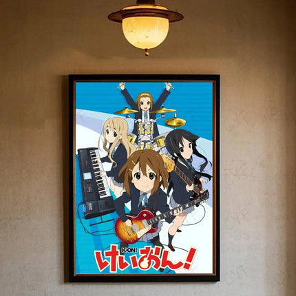 Anime Kawaii Girl K-On Cute Poster HD art sticky wall waterproof home living room bedroom bar aesthetic decoration