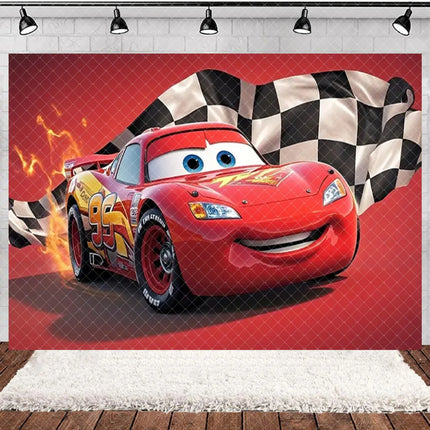 Cartoon Racing Mobilization Backdrop Boy Birthday Party Decoration Balloon Cake Background Photography Supplies Banner Prop