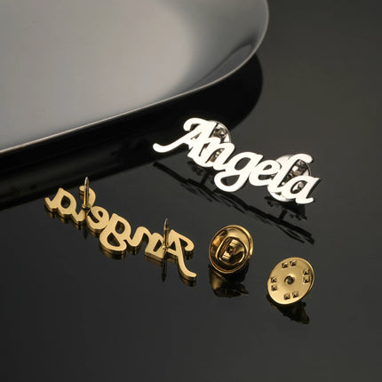 Sipuris Custom Name Brooch For Women Men Stainless Steel Personalized Trendy Pins Badge Nameplate Brooch Jewelry Weddings Gifts