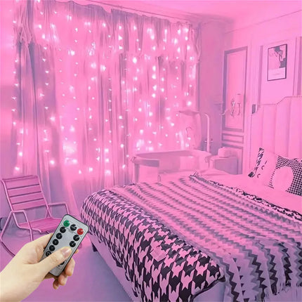 Remote Control Festoon Curtain 100/600LED String Lights Garland USB Fairy Garland Lights Christmas Decoration Bedroom Home Party