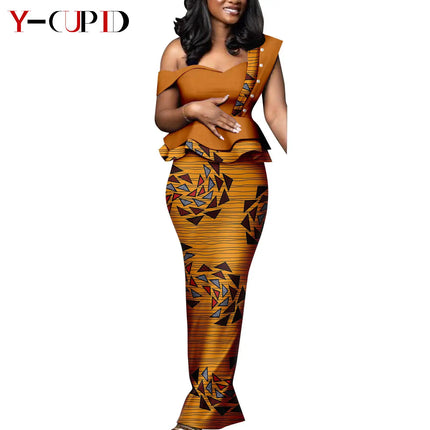 Dashiki African Print Dresses for Women Matching Couple Clothes Wedding Party Men Outfits Kaftan Shirt and Pant Sets Y23C040