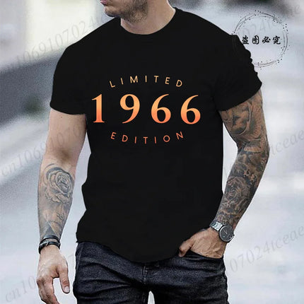 60th Birthday T Shirt,Limited Edition 60th Tee,Perfect Birthday 1966 Gift for Her Him, Men's Birthday Party Tops Tees T-Shirts