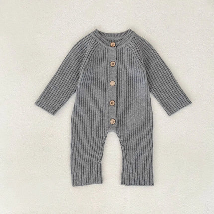 Personalized Name Baby Rompers Autumn Winter Baby Boys Girls Knitted Climbing Clothes Solid Color Thicken Infant Clothing