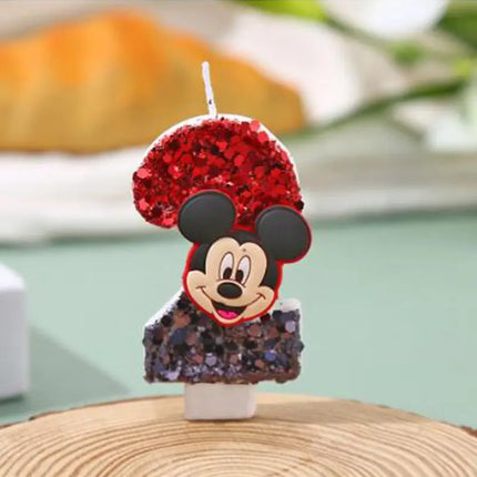 Hot Mickey Minnie Mouse  CandleHappy Birthday Number 0-9 Candles Cartoon Cake Cupcake Topper Party Decoration Supplies DIY Gifts