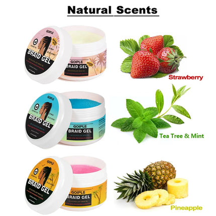 GOIPLE 16oz Braid Styling Gel Control Frizz and Edges Gel Smooth Hold Loc Twist Hair Wax Frizzy Hair Box Locking Gel for African