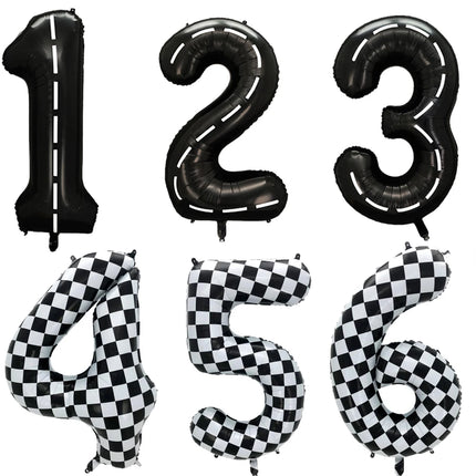 40'' Number Race Car Balloon Racetrack Balloon Truck Bike Wheels Tire Racing Car Theme Party Supplies Boys' Birthday Party Favor
