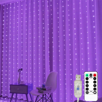 Remote Control Festoon Curtain 100/600LED String Lights Garland USB Fairy Garland Lights Christmas Decoration Bedroom Home Party