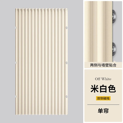 Magnetic Door Curtain Pleated Folding Accordion Door Closet Curtain, Room Divider Curtain Applicable Bedroom Room Living