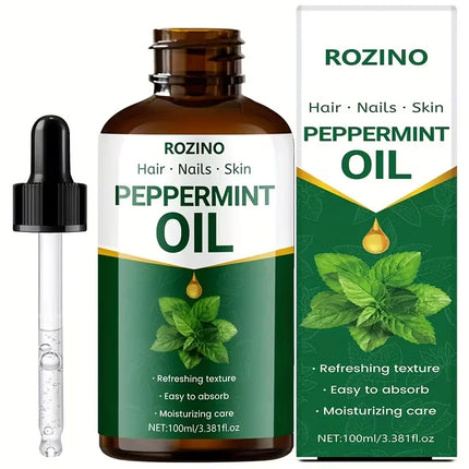 Peppermint Essential Oil: 100% Pure Plant Essential Oil, Suitable for Massage, Shower, Skin Care, Face, Body, Nail, Hair And Eyelash Care. General Use